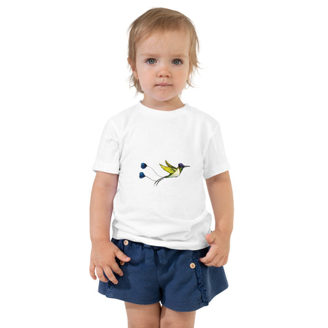 T-Shirt Kolibri gedruckt auf Kleinkind – Weiß