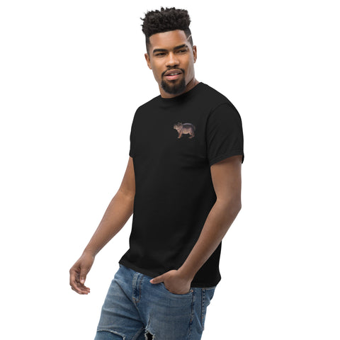 T-Shirt Nilpferdson gestickt auf Unisex – Schwarz