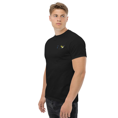 T-Shirt Kolibri gestickt auf Unisex – Schwarz