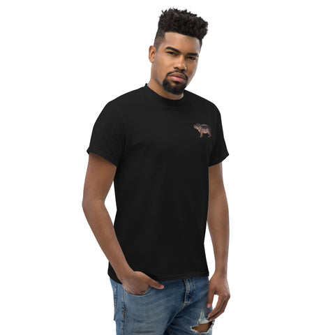 T-Shirt Nilpferdson gestickt auf Unisex – Schwarz