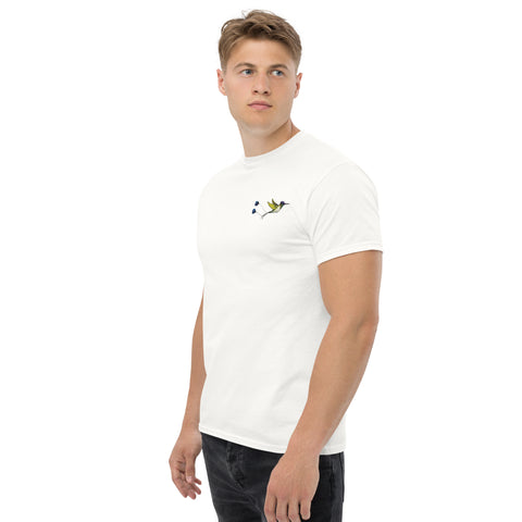 T-Shirt Kolibri gestickt auf Unisex – Weiß