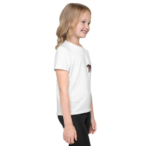 Nilpferdson gedruckt auf Kinder T-Shirt in weiß