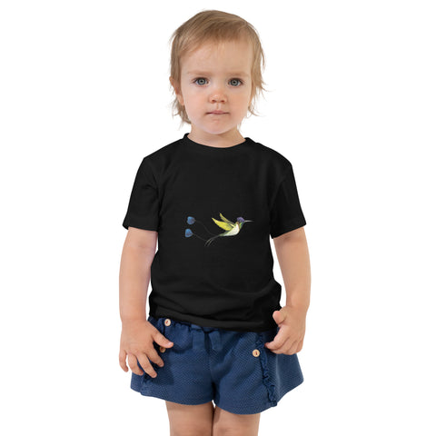 Kolibri gedruck auf Kleinkind-T-Shirt schwarz