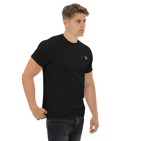 Kolibri gestickt auf Unisex T-Shirt schwarz