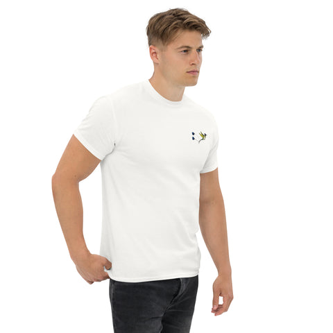 Kolibri gestickt auf Unisex T-Shirt weiß