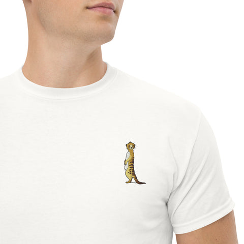 Erdmannson gestickt auf Unisex T-Shirt weiß